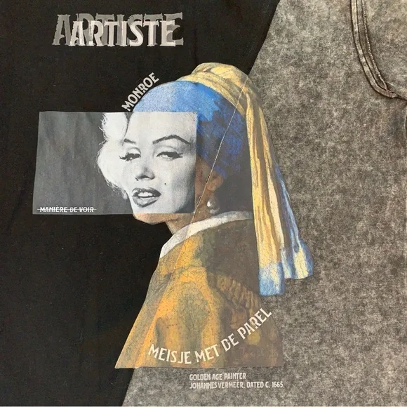 Maniere De Voir Marilyn Monroe Graphic Tee in Black/Gray - Picture 7 of 10